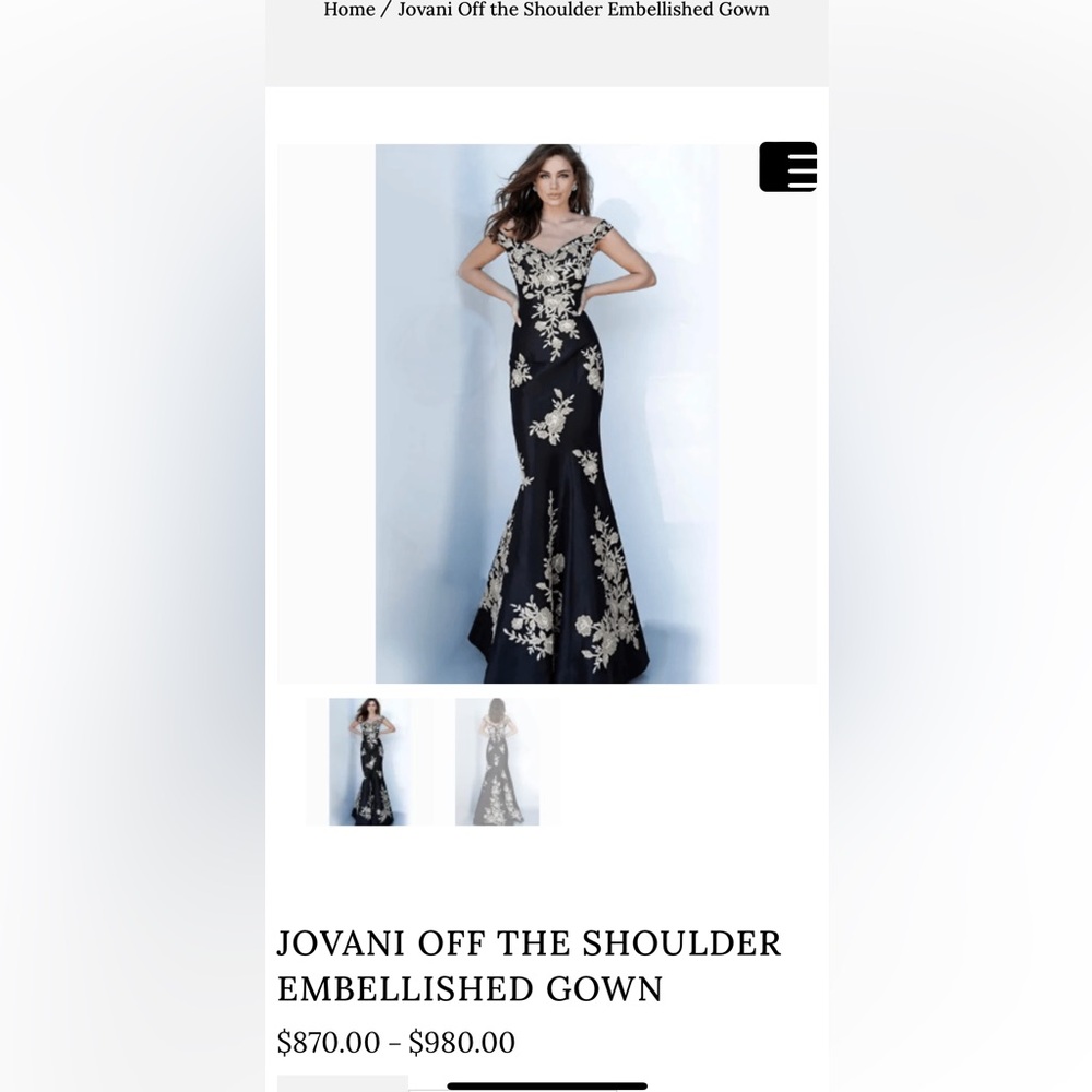 Jovani size 6 off the shoulder embellished gown - Picture 8 of 8